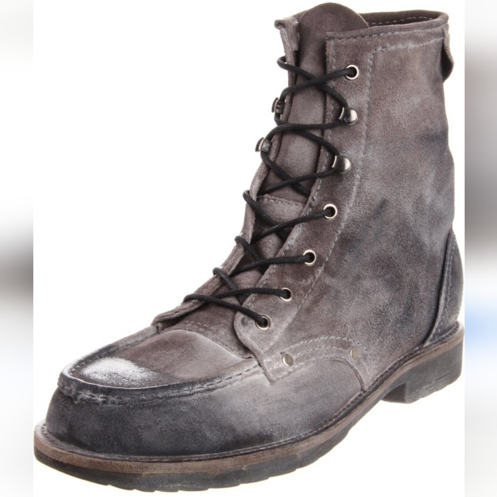 Bed Stu burnished soft leather moc toe lace-up boots